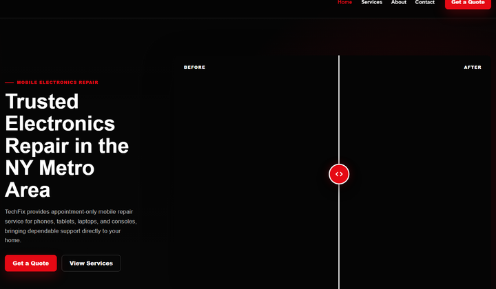 TechFix NY homepage preview